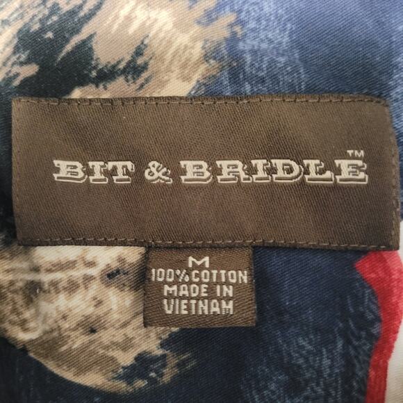 Bit & Bridle Patriotic Horseman Men's Short Sleeve Shirt size Medium - Picture 8 of 8